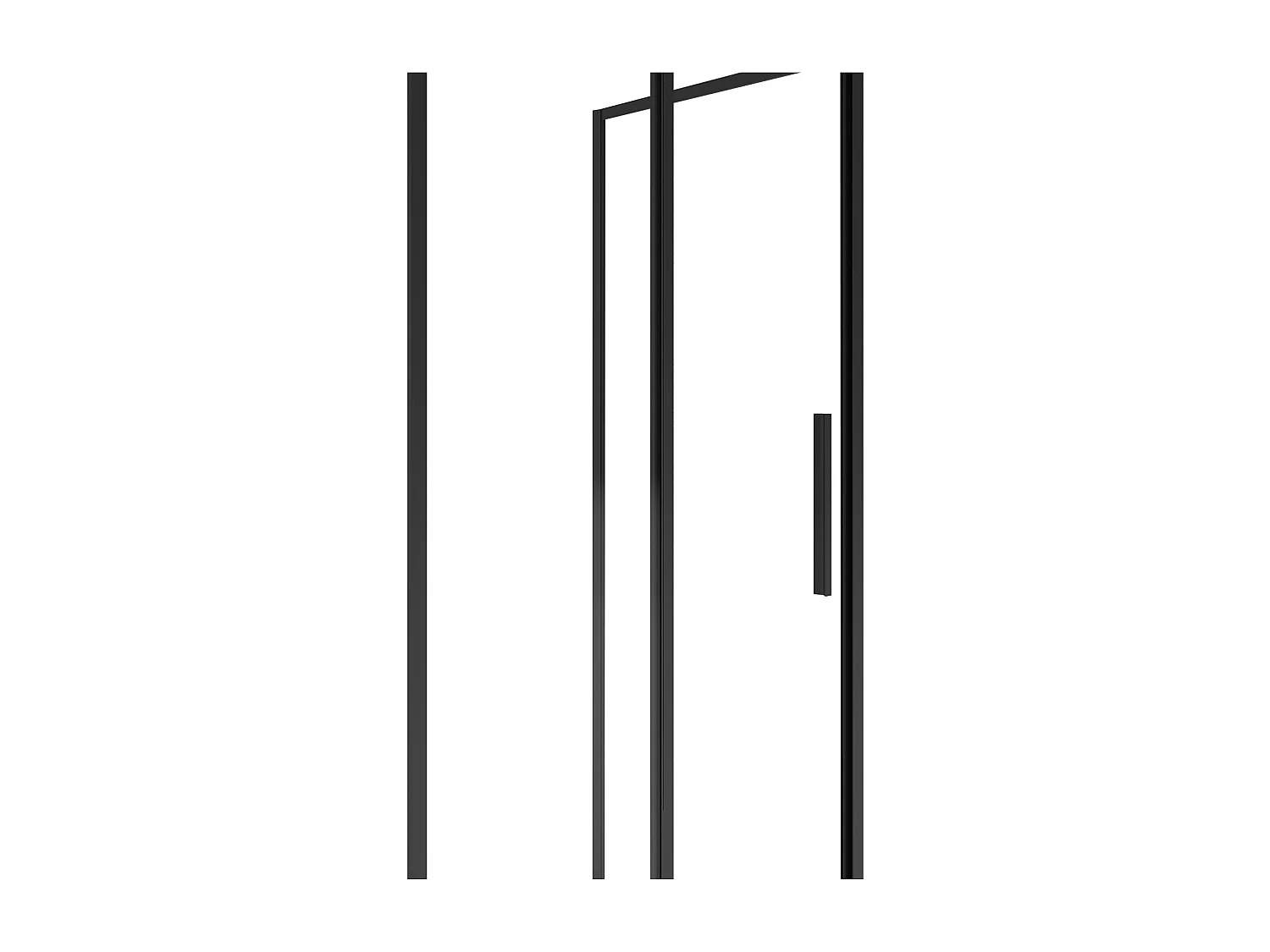 Paroi de douche avec porte coulissante noir mat style industriel - 140 x 80 x 195 cm - TORONI