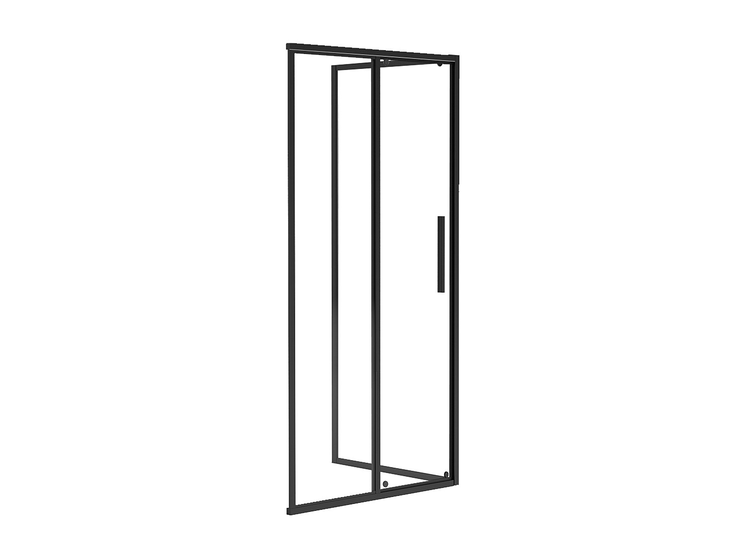 Duschtrennwand Seitenwand mit Schiebetür - Schwarz matt - Industrial Style günstig online kaufen