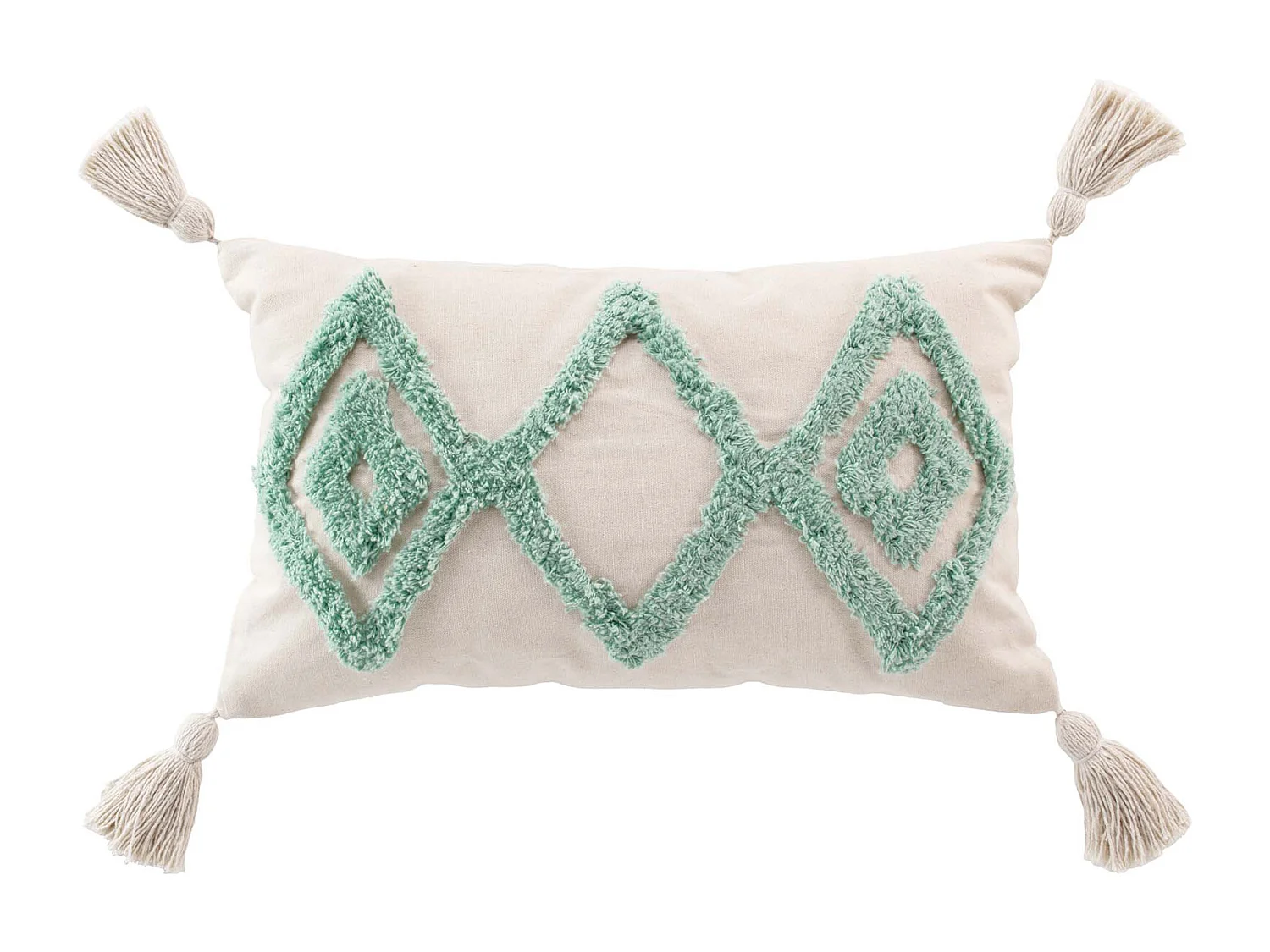 Coussin Déco Tufté "Athena" 30x50cm Sauge