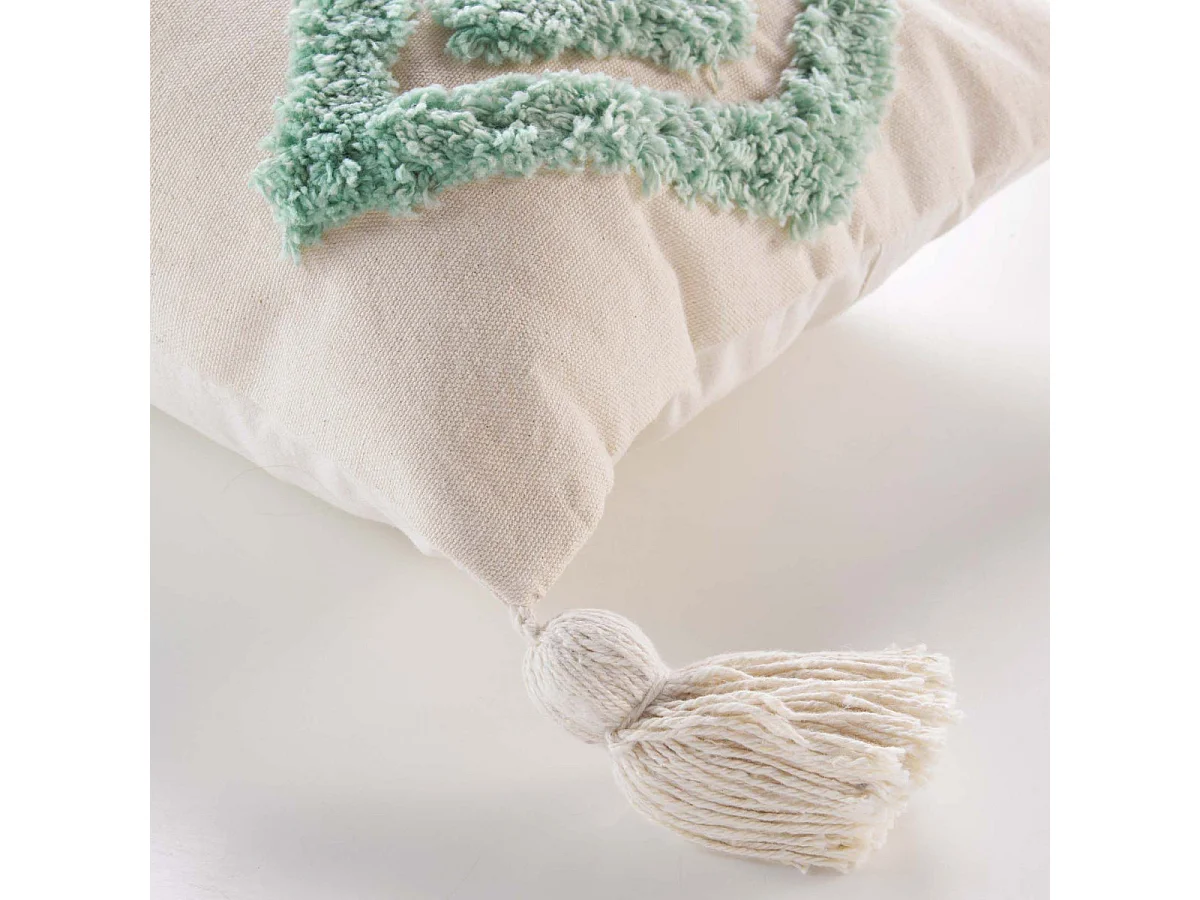 Coussin Déco Tufté "Athena" 30x50cm Sauge