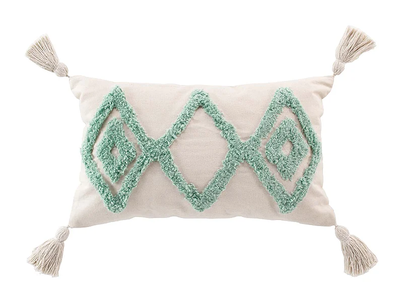 Coussin Déco Tufté "Athena" 30x50cm Sauge