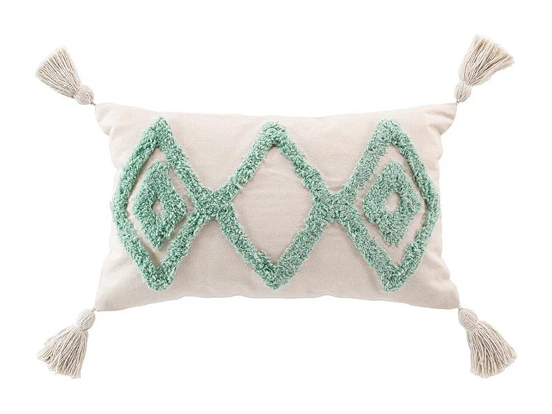 Coussin Déco Tufté "Athena" 30x50cm Sauge