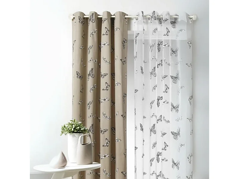 Fertigvorhang Voile "Schmetterlinge" 140 x 240 cm