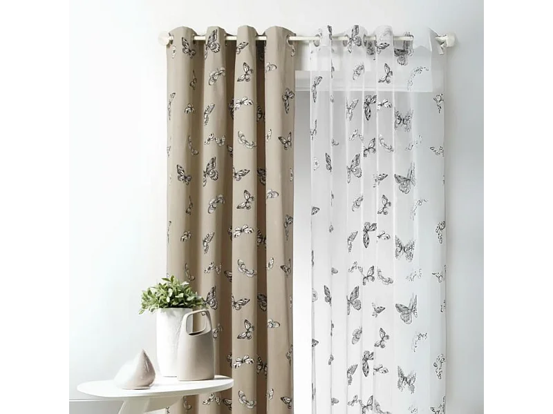 Fertigvorhang Voile "Schmetterlinge" 140 x 240 cm