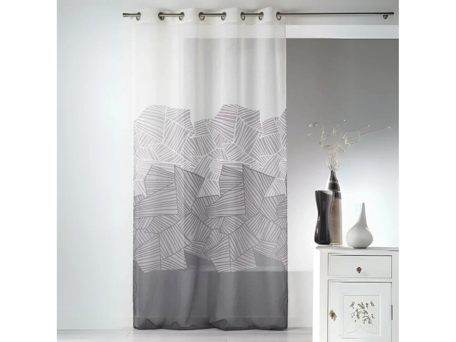 Voilage en Etamine Légère à Motifs Graphiques