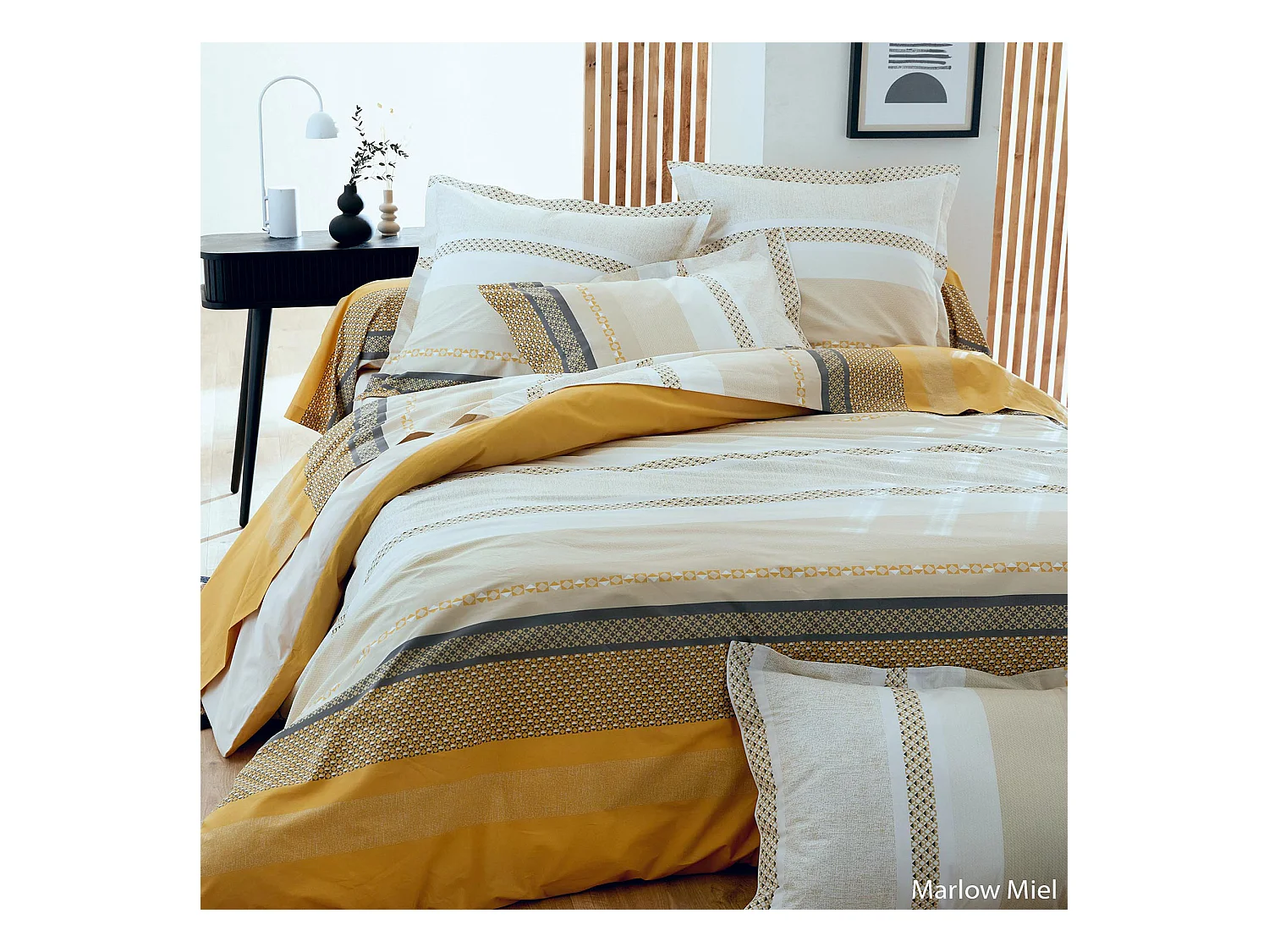 Juego de cama en percal de algodón con estilo étnico chic 200 x 200 cm