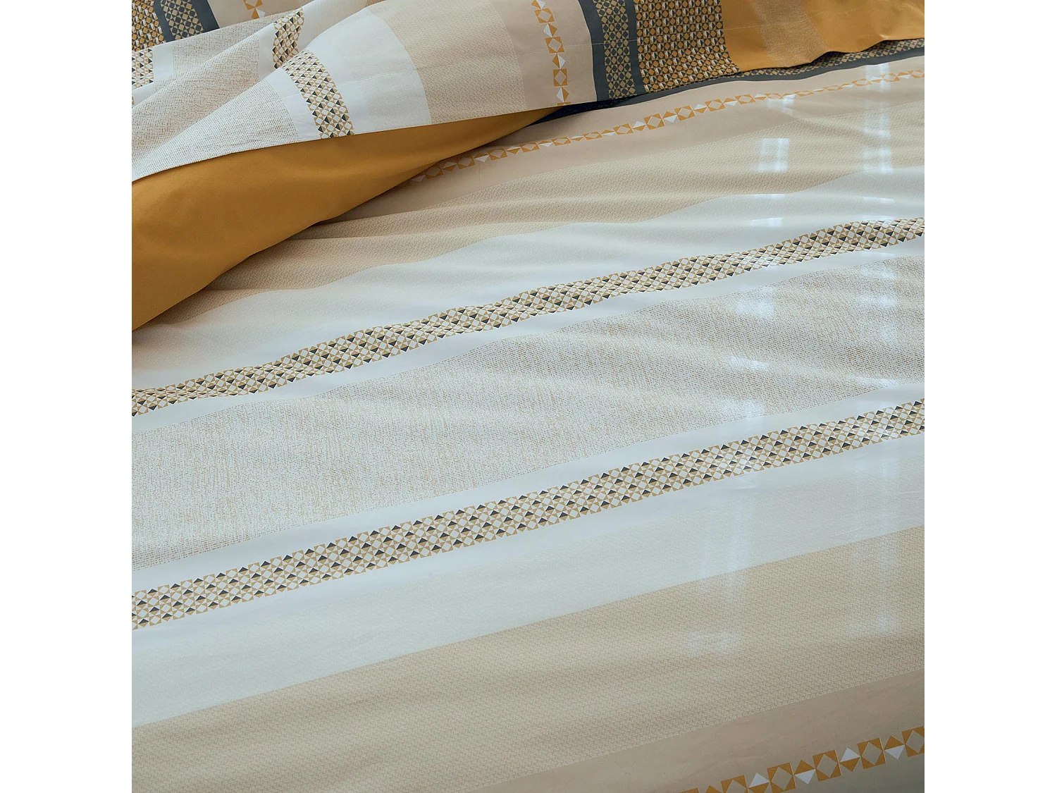 Juego de cama en percal de algodón con estilo étnico chic 200 x 200 cm