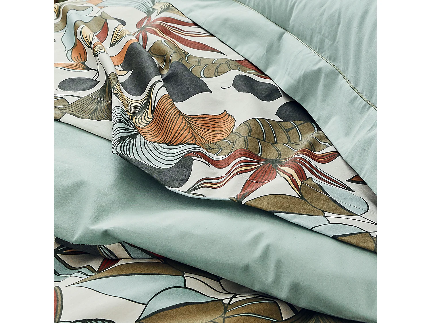 Parure de couette en percale de coton esprit nature