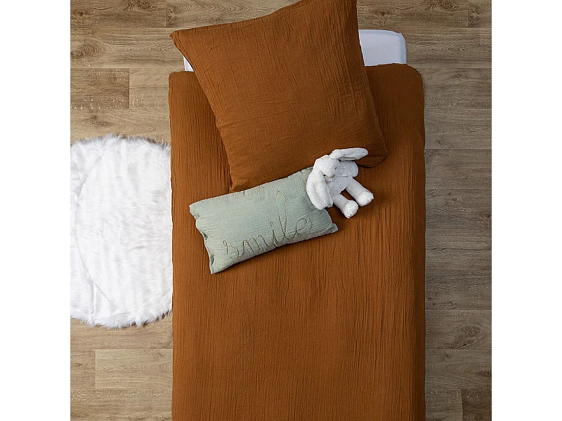 Parure de Lit 2 Pièces "Lili" 140x200cm Marron