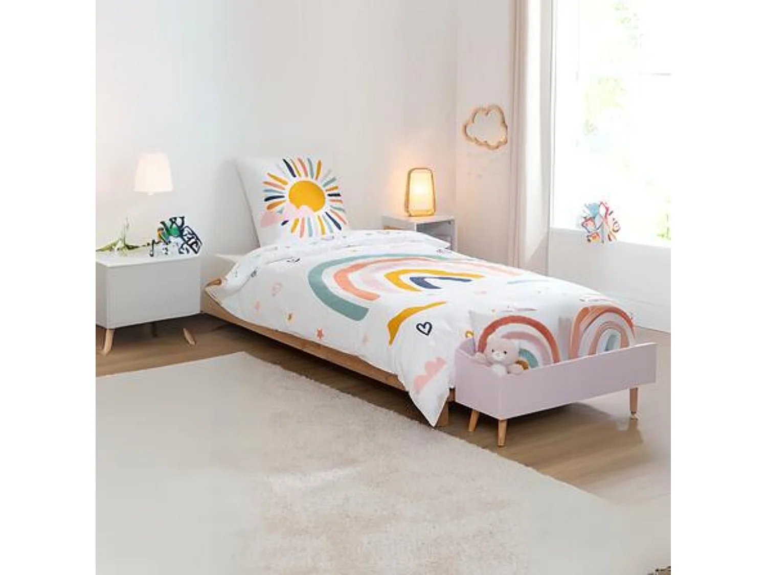 Bettwäscheset Regenbogen für Kinder 140 x 200 cm