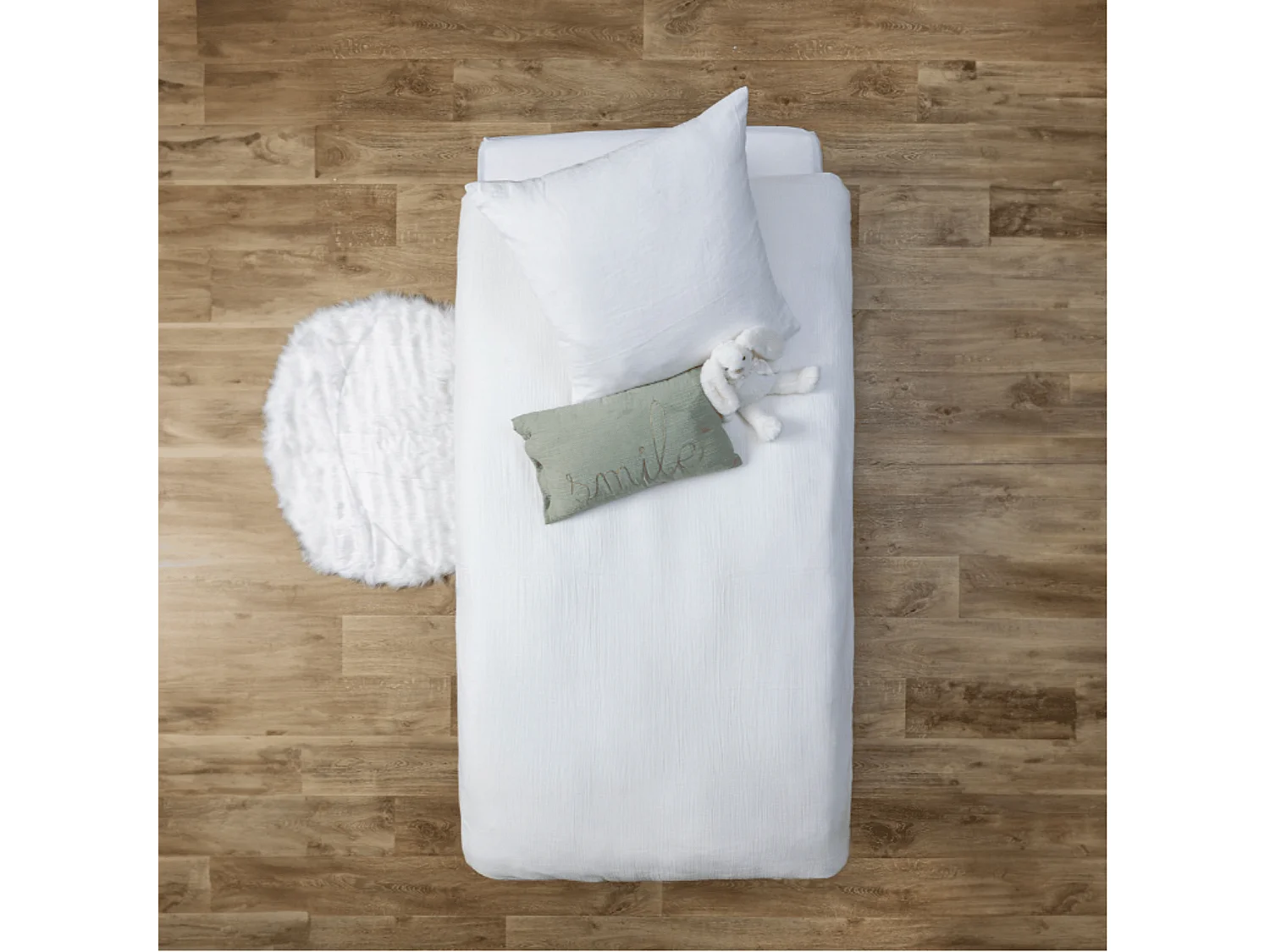 Parure de Lit 2 Pièces "Lili" 140x200cm Blanc