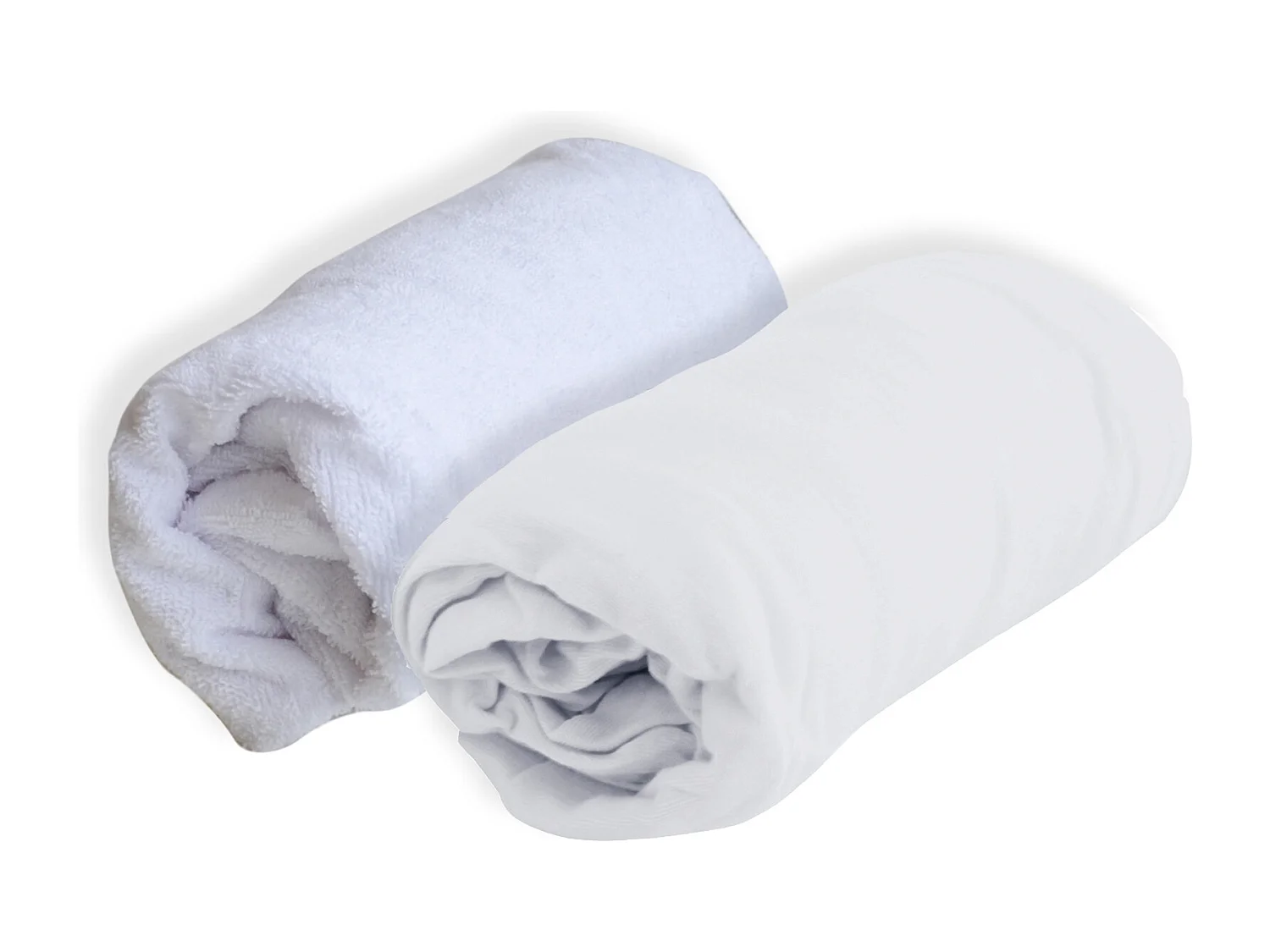 Set van matrasbeschermer en hoeslaken wit 60 x 120 cm - Polyurethaan - Waterdicht en ademend