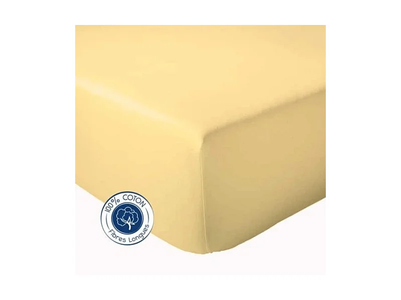 Drap Housse Uni bonnet 30 cm 100% Coton