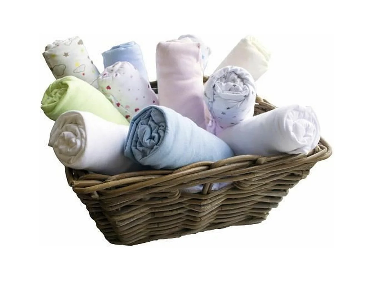 Baby hoeslaken - Jersey - Oeko-Tex - Wit en hemelsblauw - 60 x 120 cm