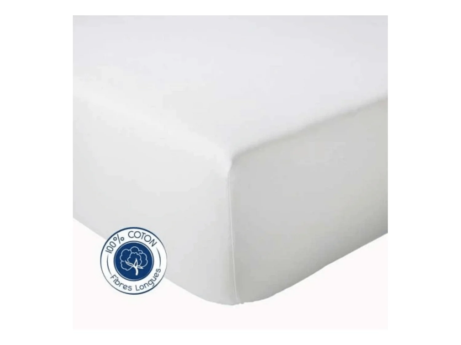 Drap Housse Uni bonnet 30 cm 100% Coton