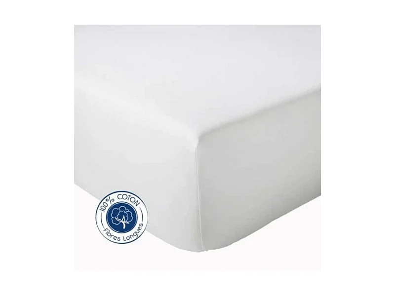Drap Housse Uni bonnet 30 cm 100% Coton