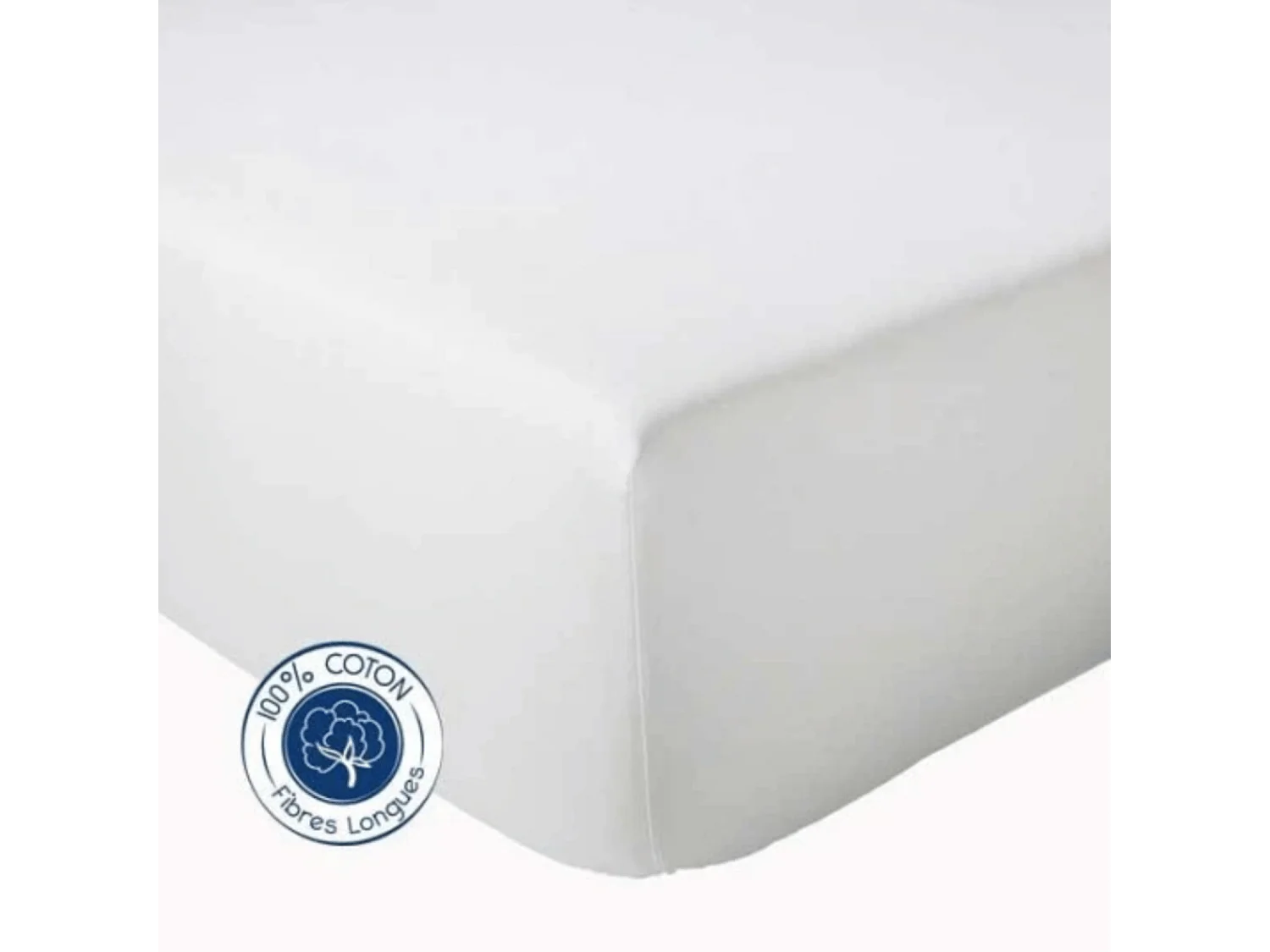 Drap Housse Uni bonnet 30 cm 100% Coton