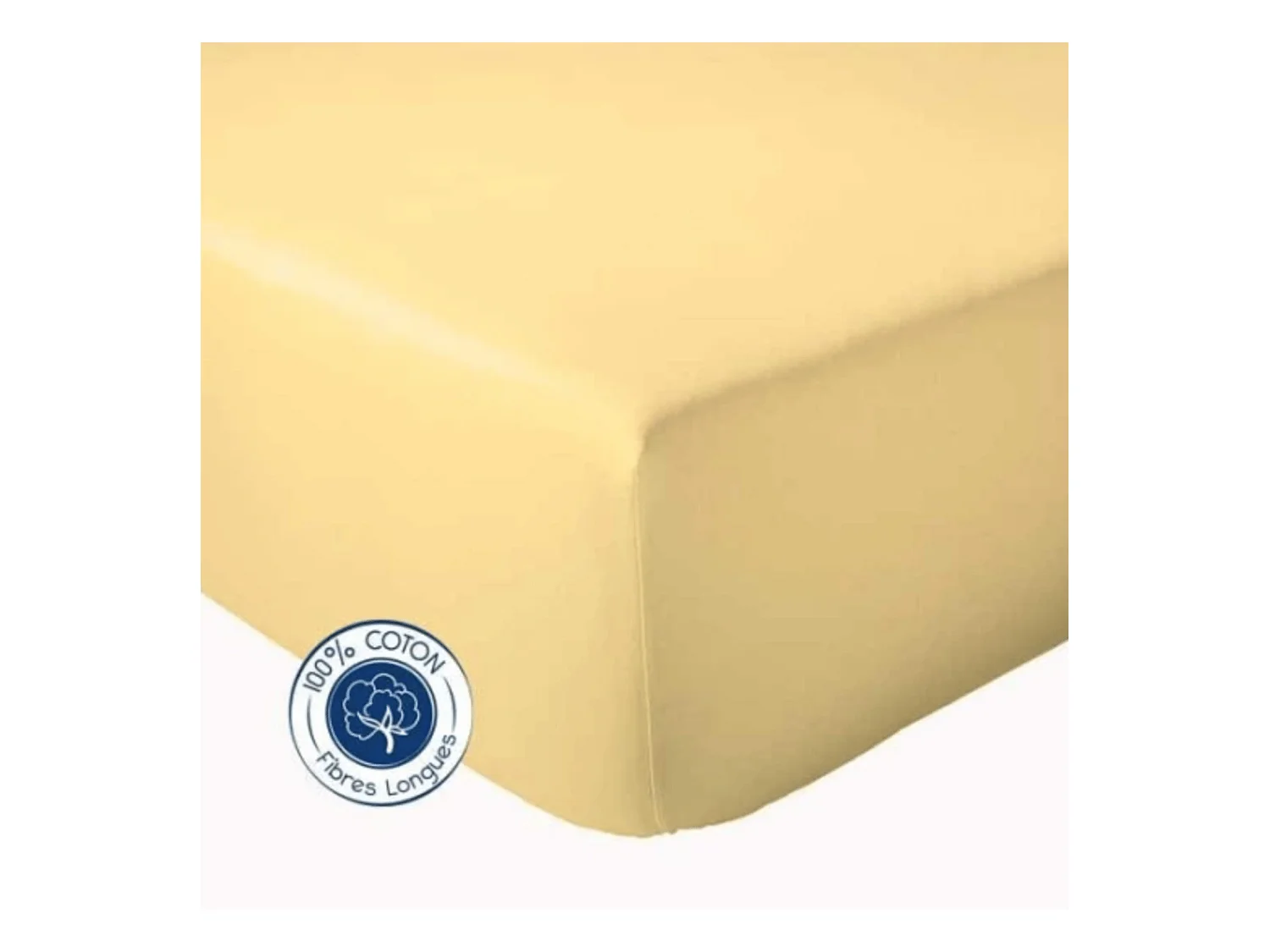 Drap Housse Uni bonnet 30 cm 100% Coton