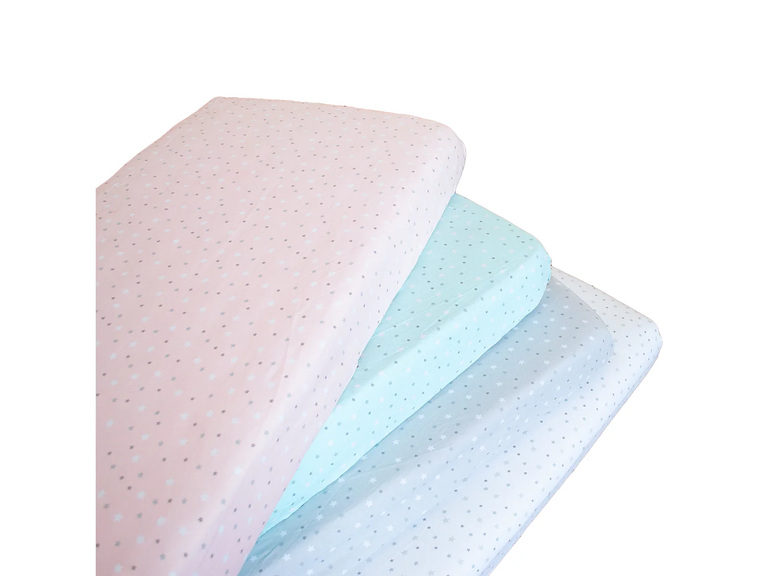 Drap housse imprimé étoiles multicolores