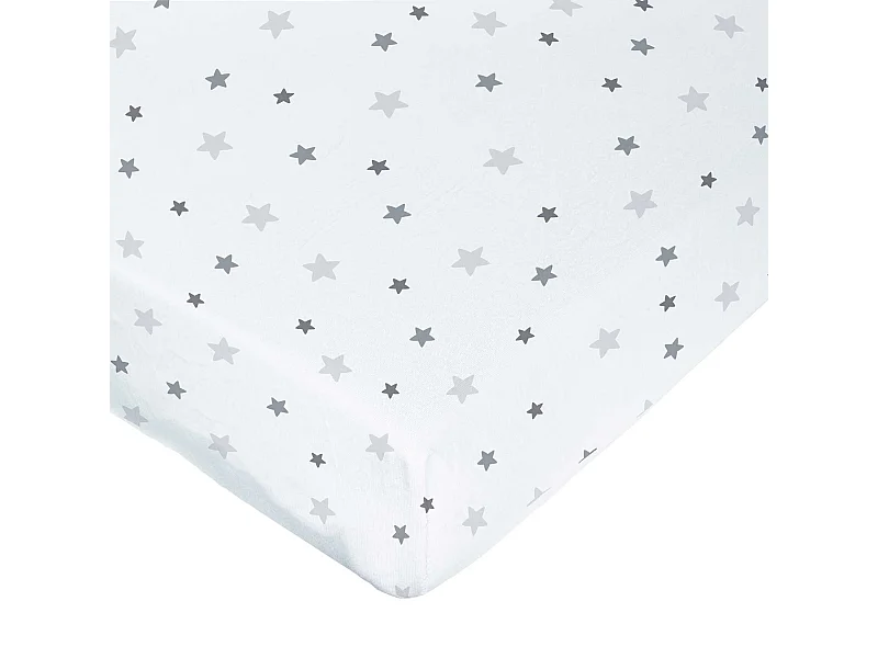 Drap housse imprimé étoiles multicolores