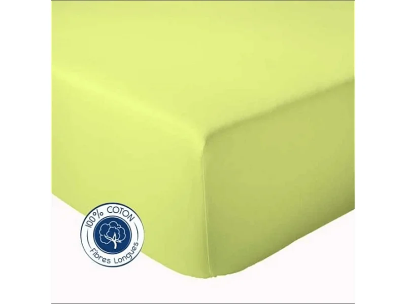 Drap Housse Uni bonnet 30 cm 100% Coton