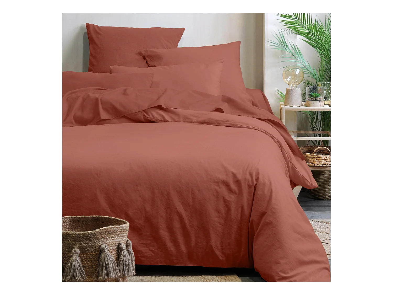 Drap housse uni en coton bio