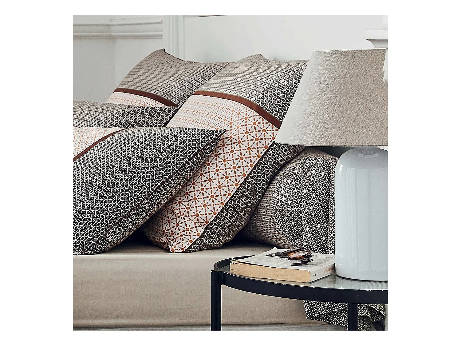 Taie d'oreiller percale graphique