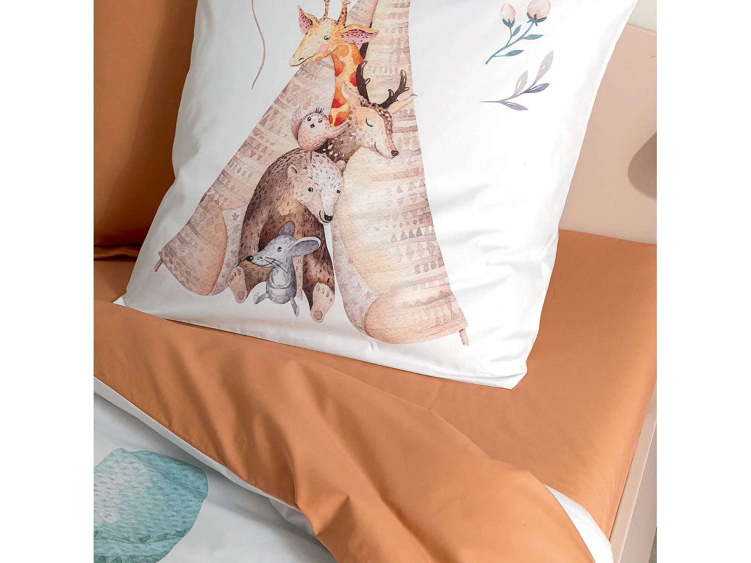 Taie d'oreiller animaux de la forêt