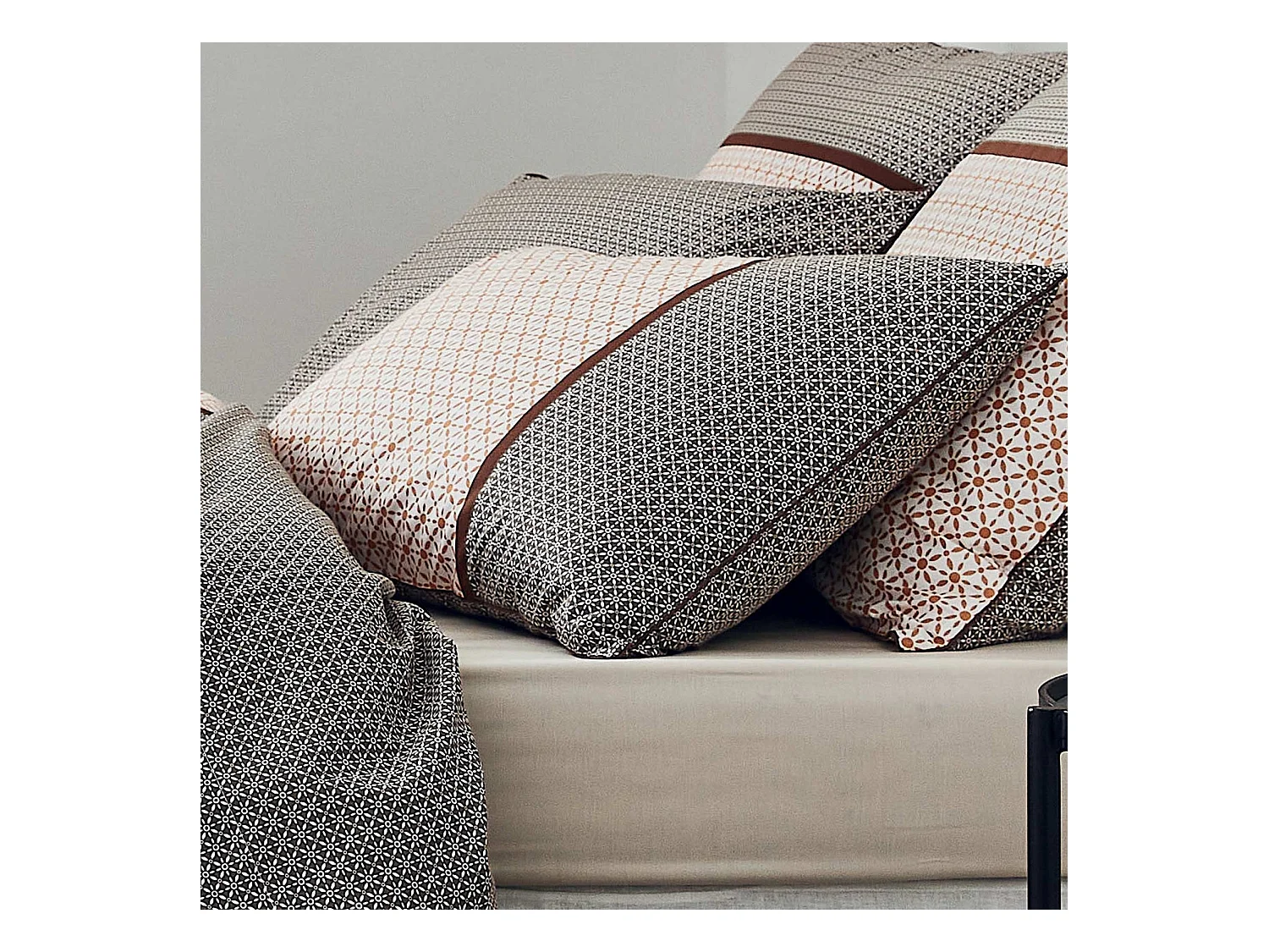 Taie d'oreiller percale graphique