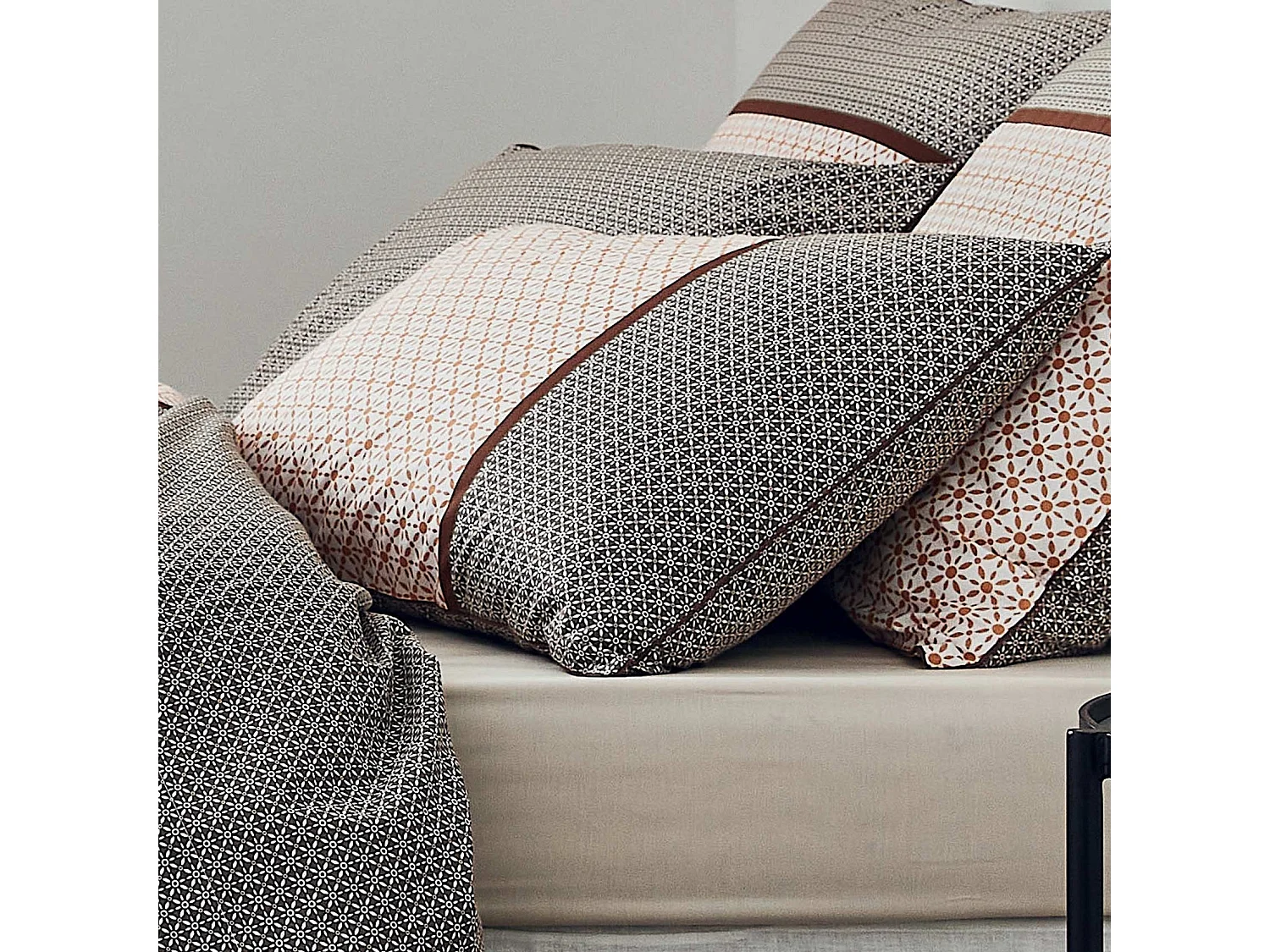 Taie d'oreiller percale graphique