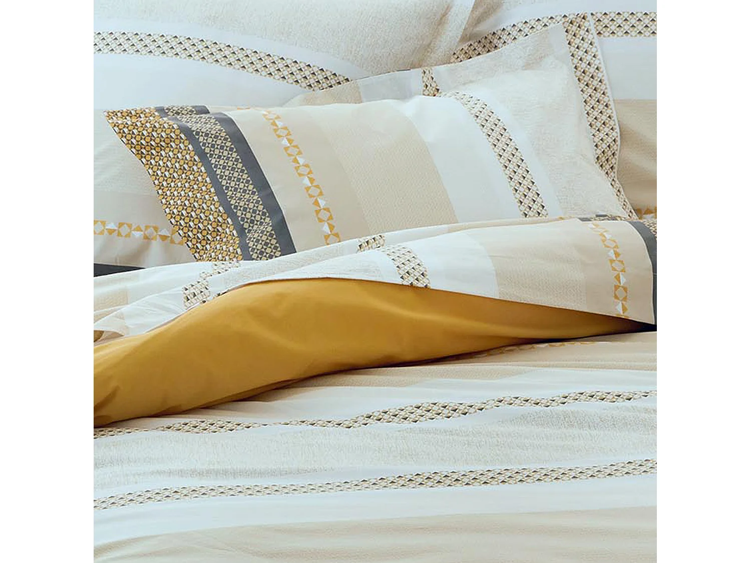 Taie d'oreiller en percale de coton au style ethnique chic