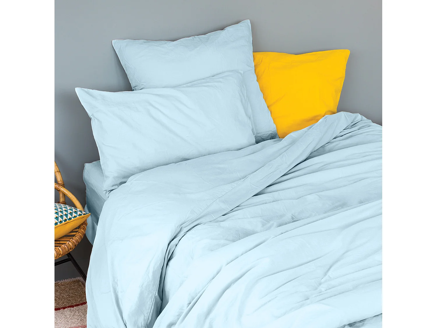 Kissenbezug aus gewaschener Baumwolle