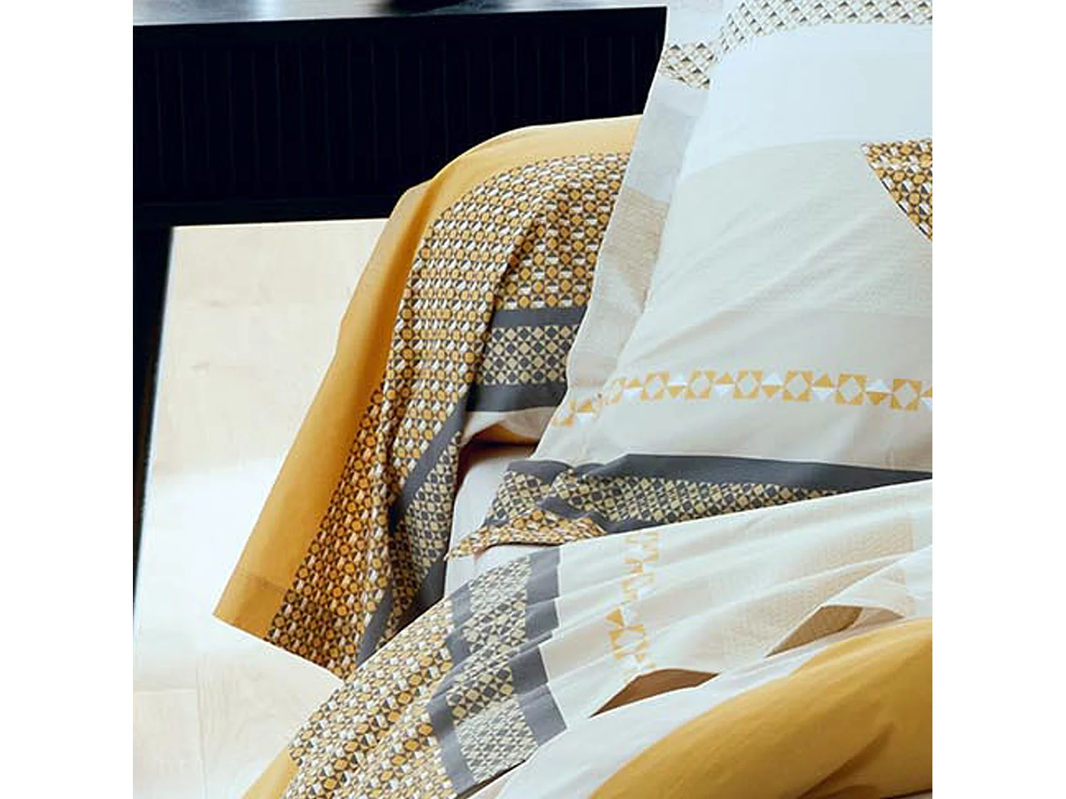 Taie de traversin en percale de coton au style ethnique chic