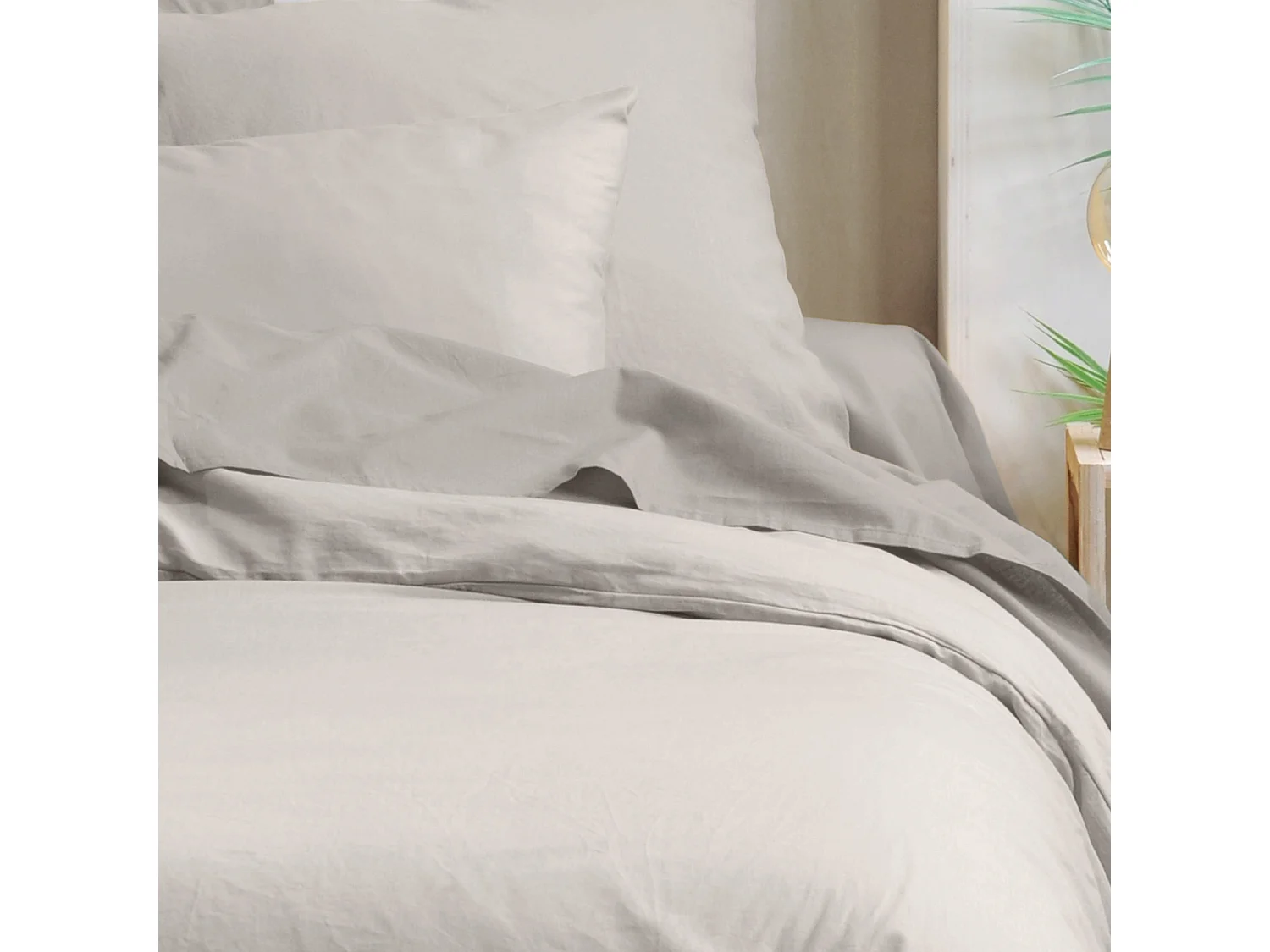 Taie de traversin unie en coton bio