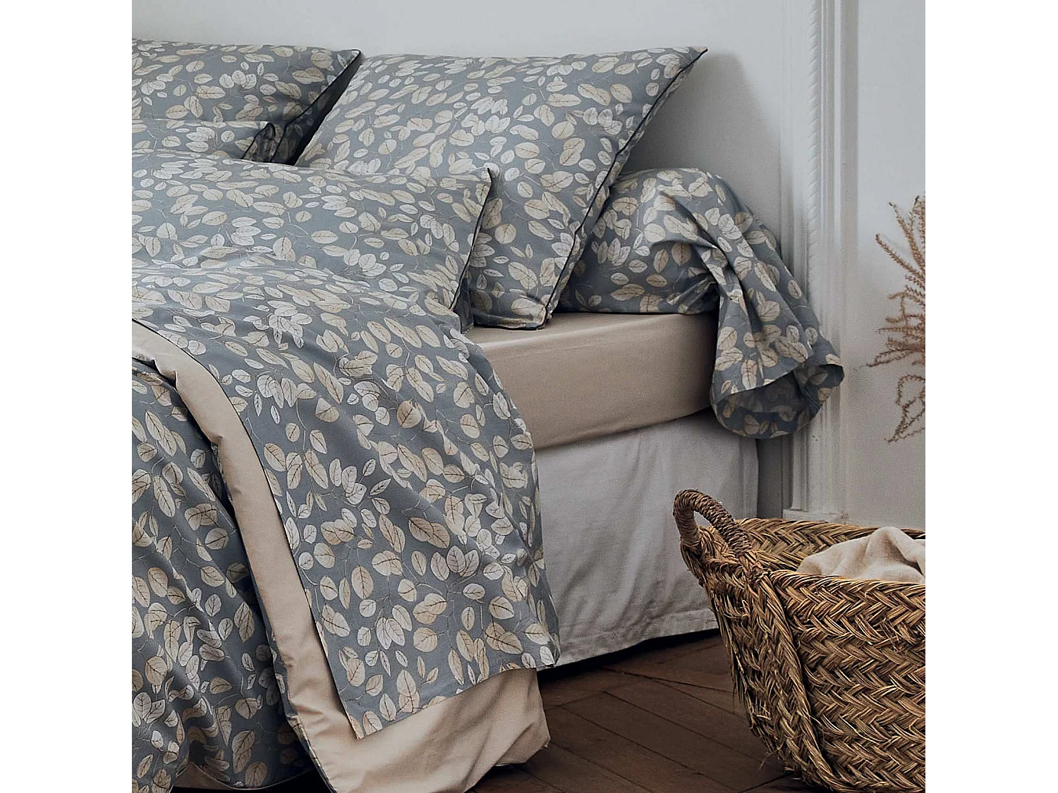 Taie de traversin en percale esprit cocooning