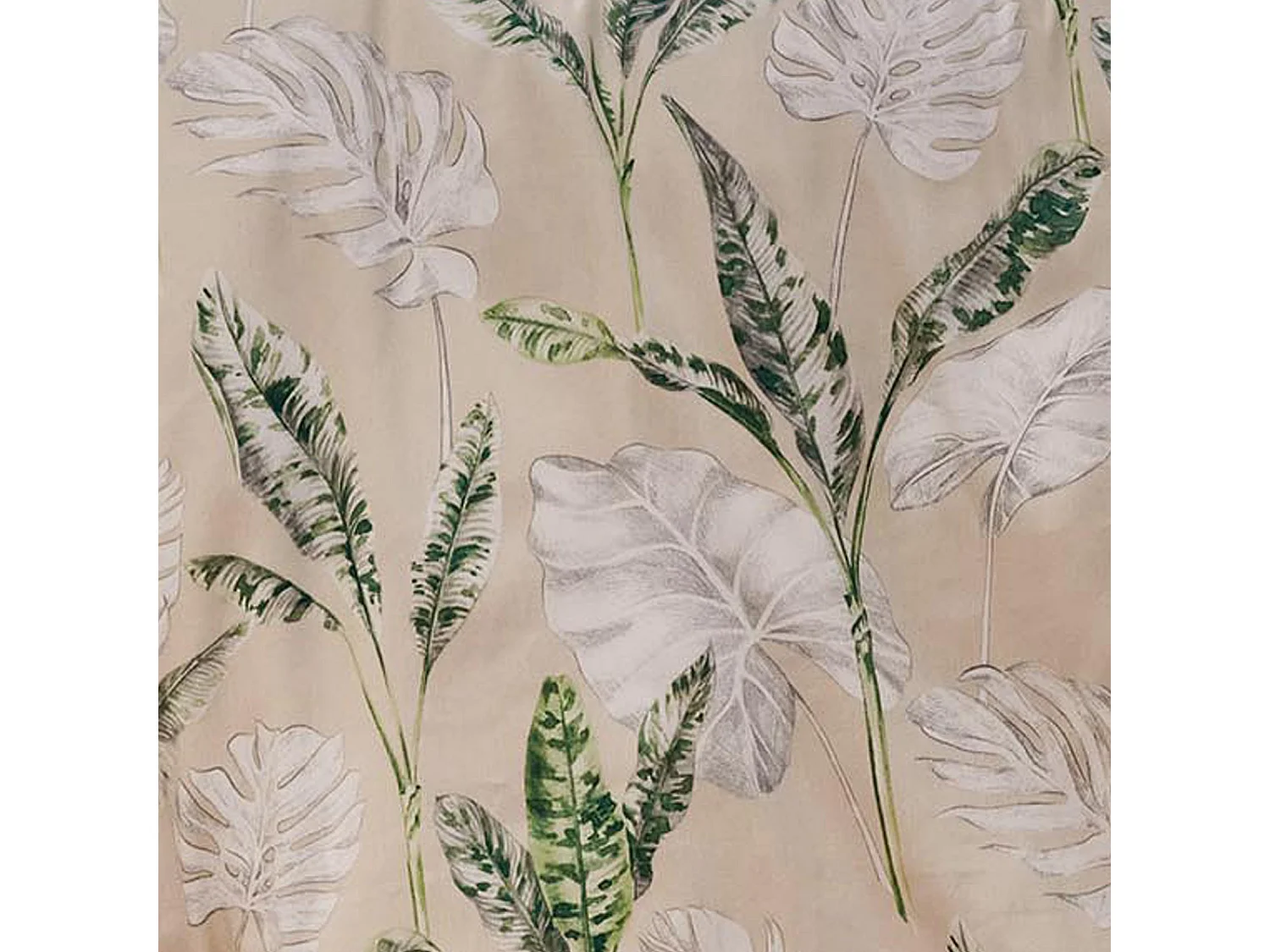 Taie de traversin en satin aux impressions exotiques