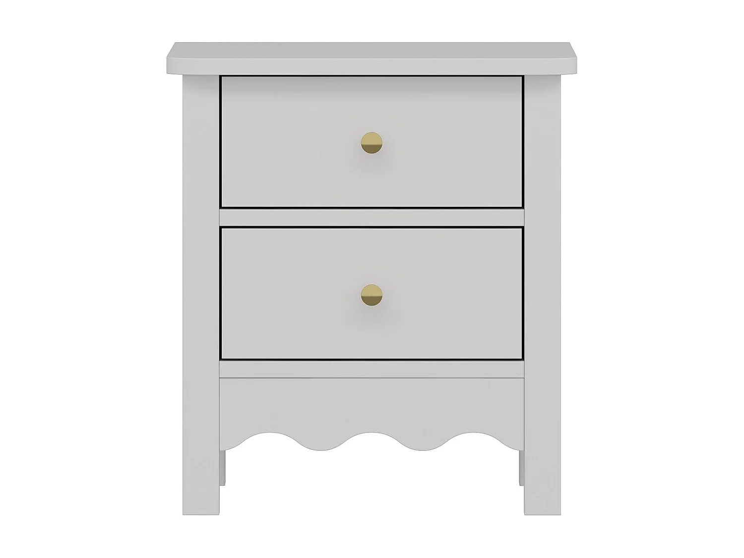 Table de chevet - 2 tiroirs - Blanc - ILIZANA