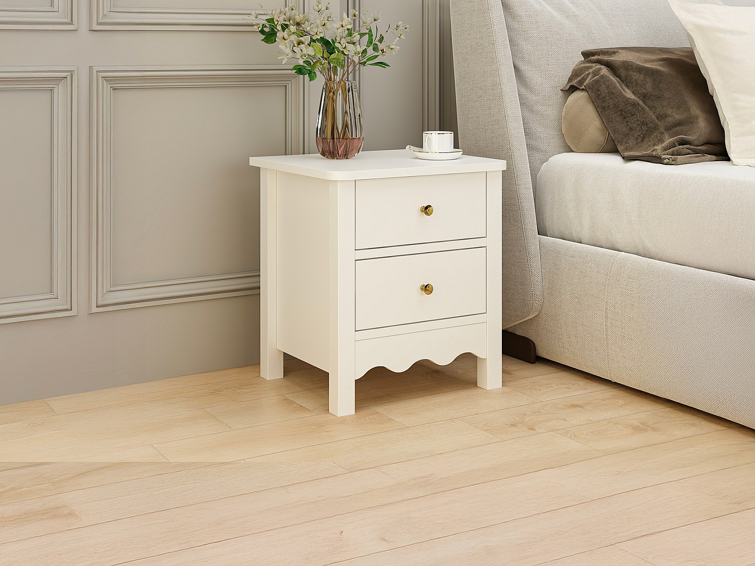 Nachttisch - 2 Schubladen - Weiß - ILIZANA günstig online kaufen