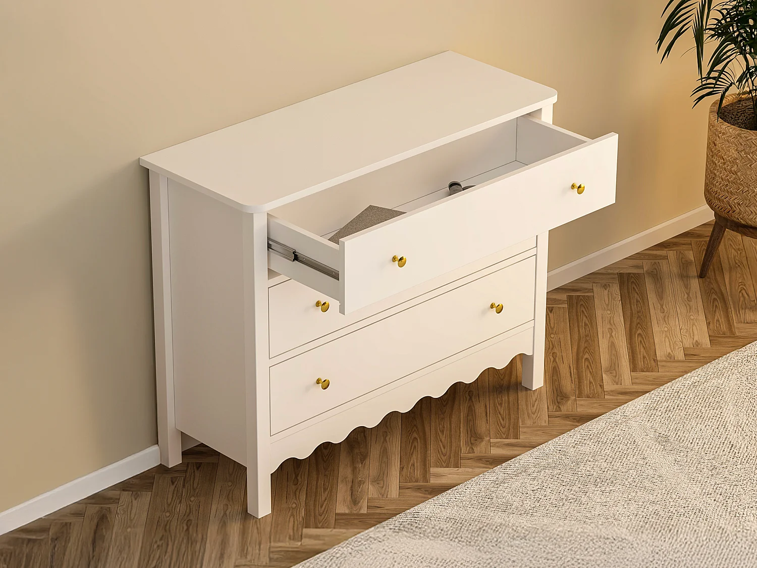 Commode 3 tiroirs - Blanc - ILIZANA