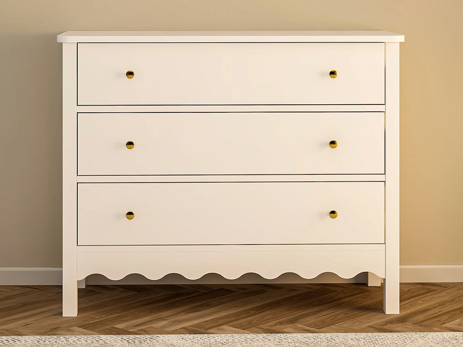 Commode 3 tiroirs - Blanc - ILIZANA