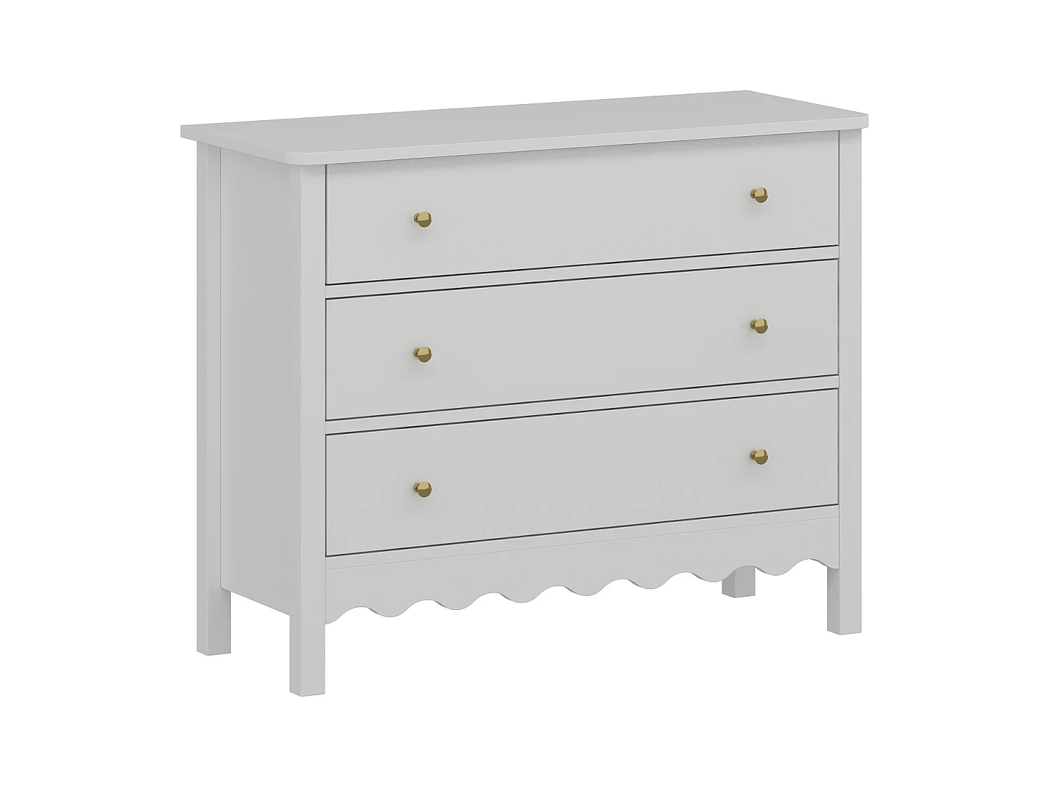 Kommode med 3 skuffer - Hvid - ILIZANA