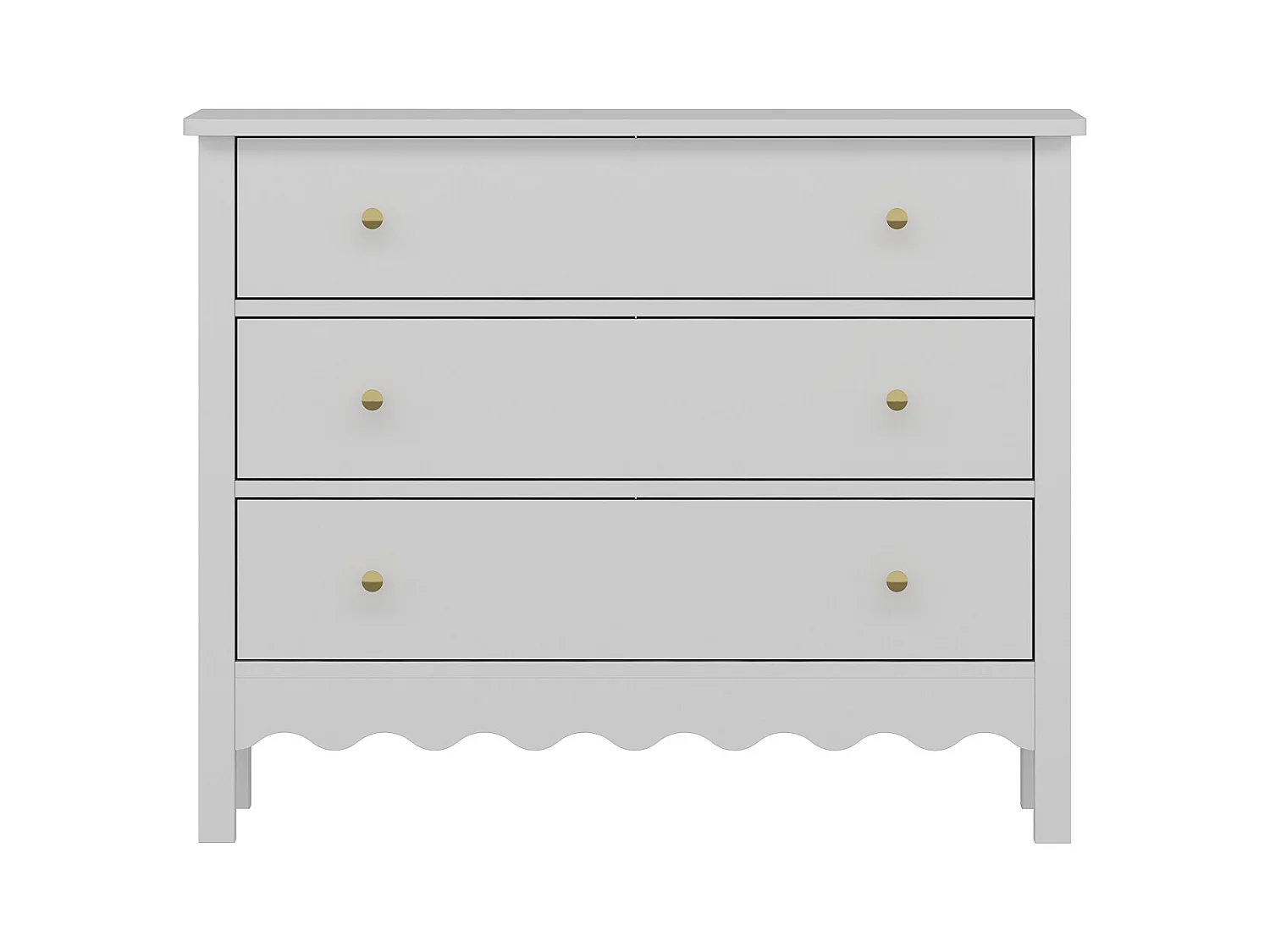 Kommode med 3 skuffer - Hvid - ILIZANA