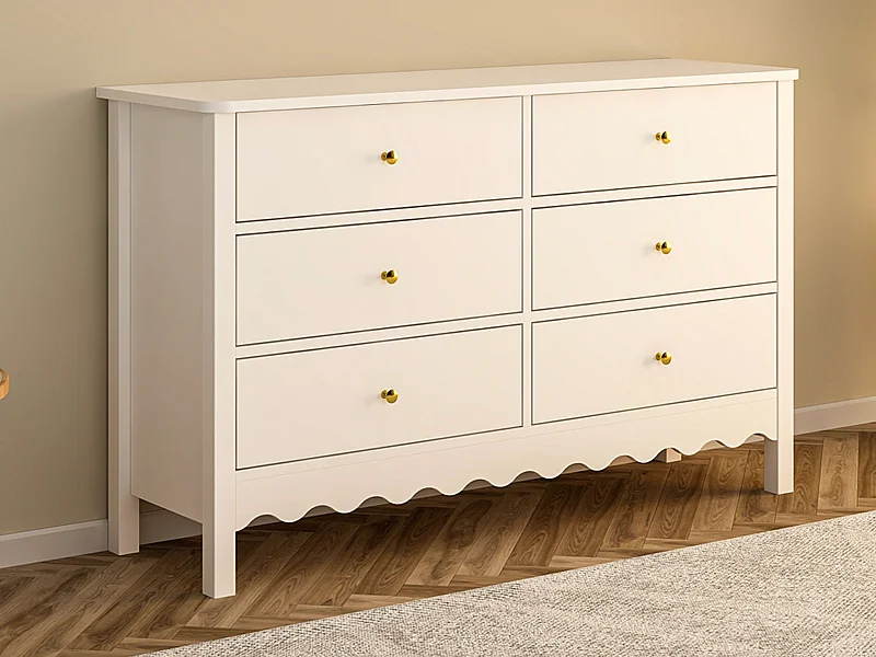 Commode 6 tiroirs - Blanc - ILIZANA