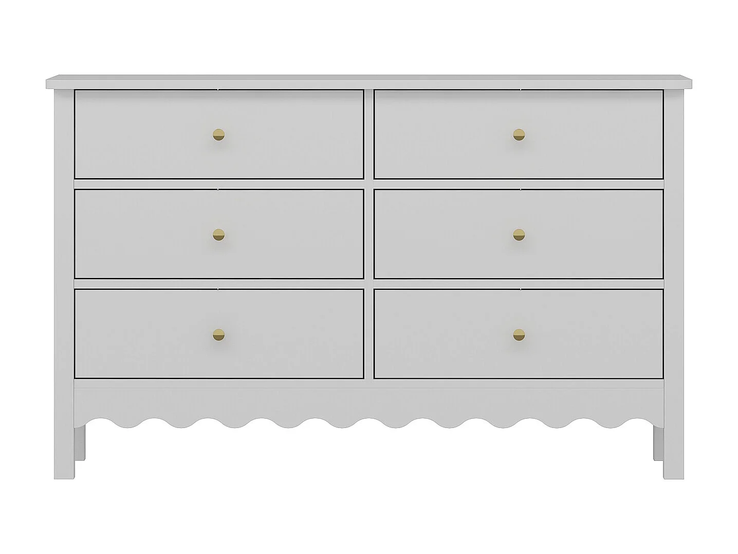 Commode 6 tiroirs - Blanc - ILIZANA