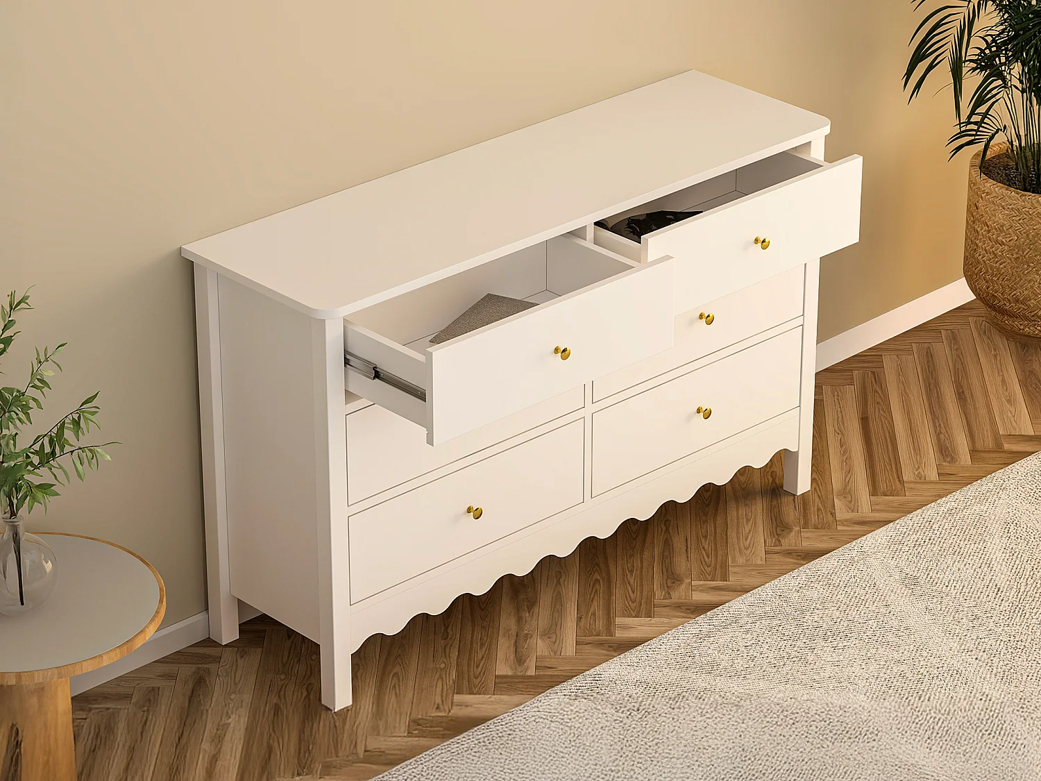 Commode 6 tiroirs - Blanc - ILIZANA