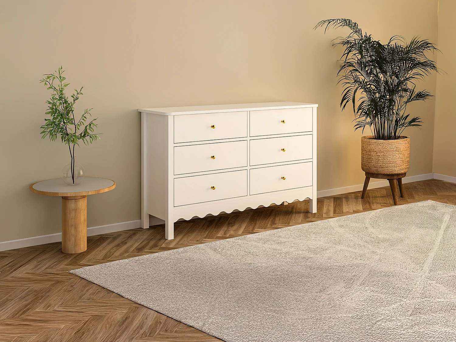 Commode 6 tiroirs - Blanc - ILIZANA