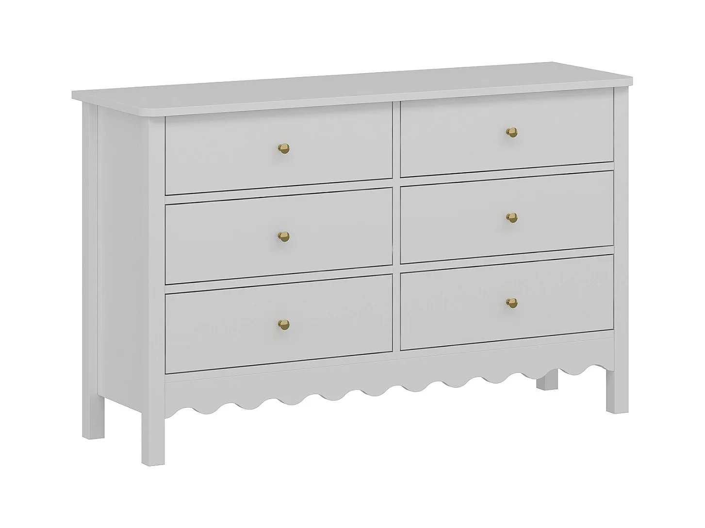 Kommode med 6 skuffer - Hvid - ILIZANA