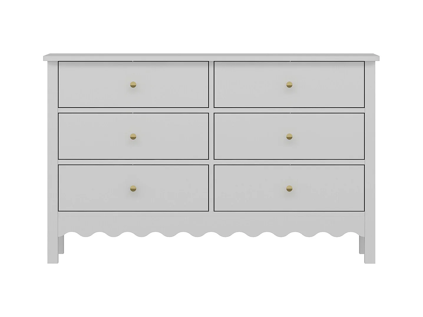 Kommode med 6 skuffer - Hvid - ILIZANA