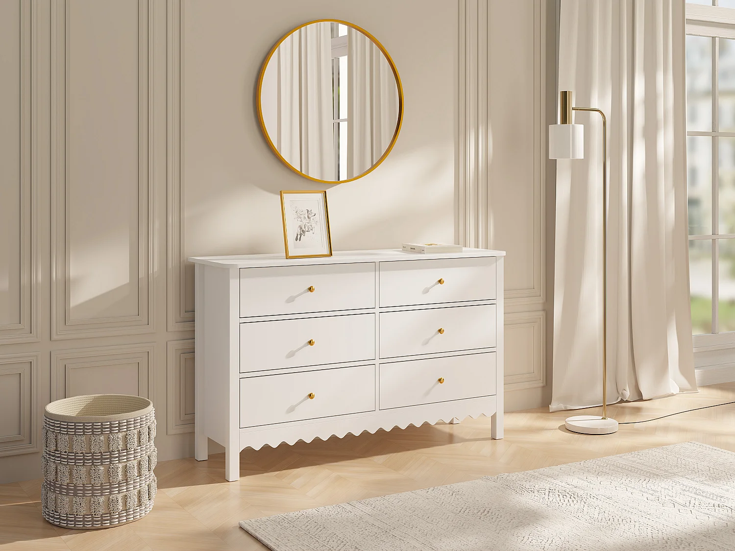 Byrå med 6 lådor - Vit - ILIZANA