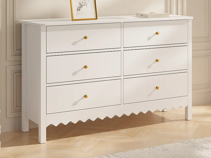 Commode 6 tiroirs - Blanc - ILIZANA